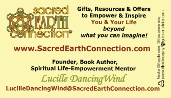 Sacred Earth Connection business card Back