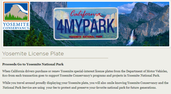 Special Yosemite National Park California license plate